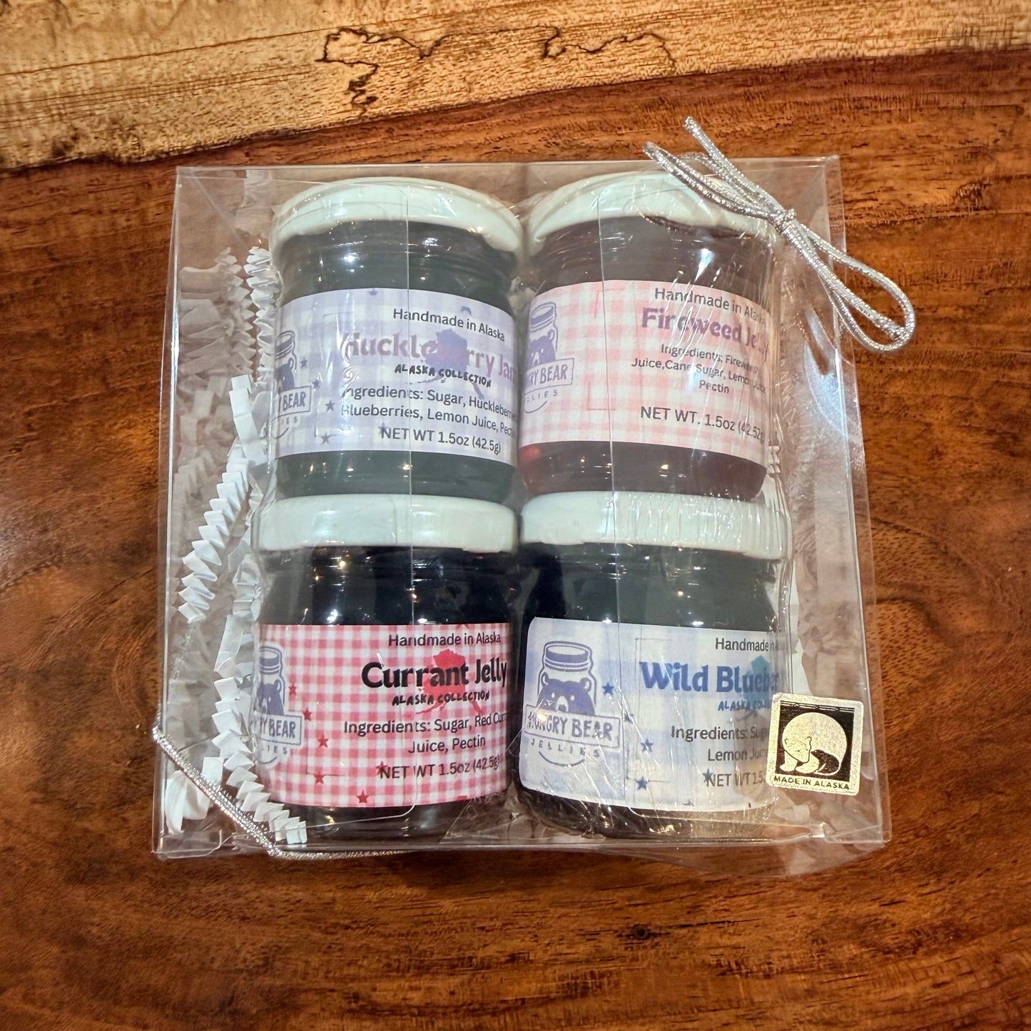 Alaska Jelly Sampler – 4 Pack of Mini Jars (1.5 oz each) - Hungry Bear Jellies